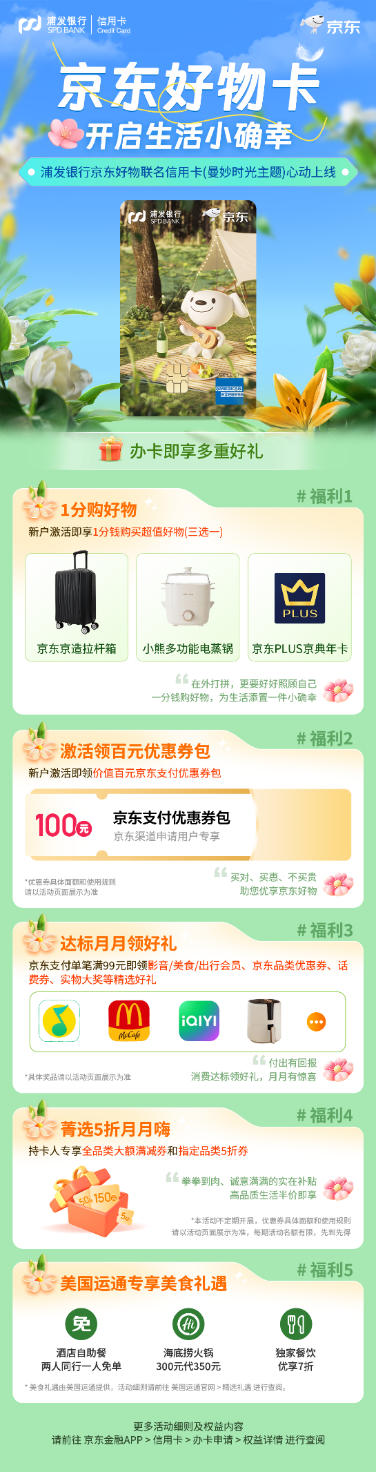 百元優(yōu)惠券、1分購好物…浦發(fā)銀行京東好物聯(lián)名信用卡推出“曼妙時光”卡(圖2)